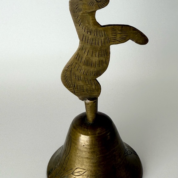 Vintage Other - Vintage Engraved Brass Cat Bell